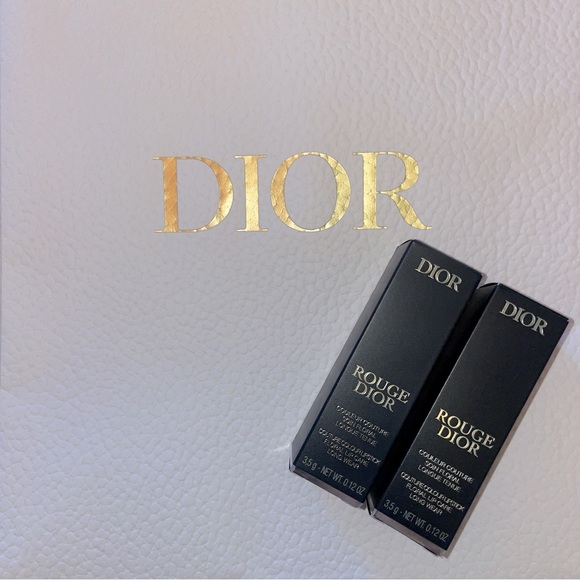 BRAND NEW x2 Dior Velvet 100 Nude Look & Satin 720 Icone Rouge Dior Lipsticks - Picture 4 of 5